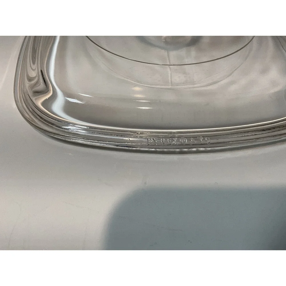Corning Ware‎ Casserole Dish Square Fruit Design Pyrex Glass Lid A1B11 USA